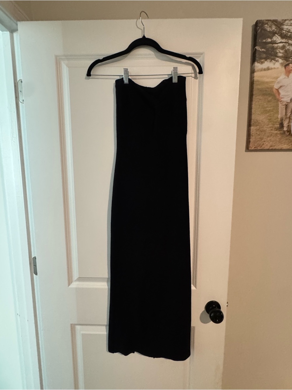 Strapless Black Evening Dress